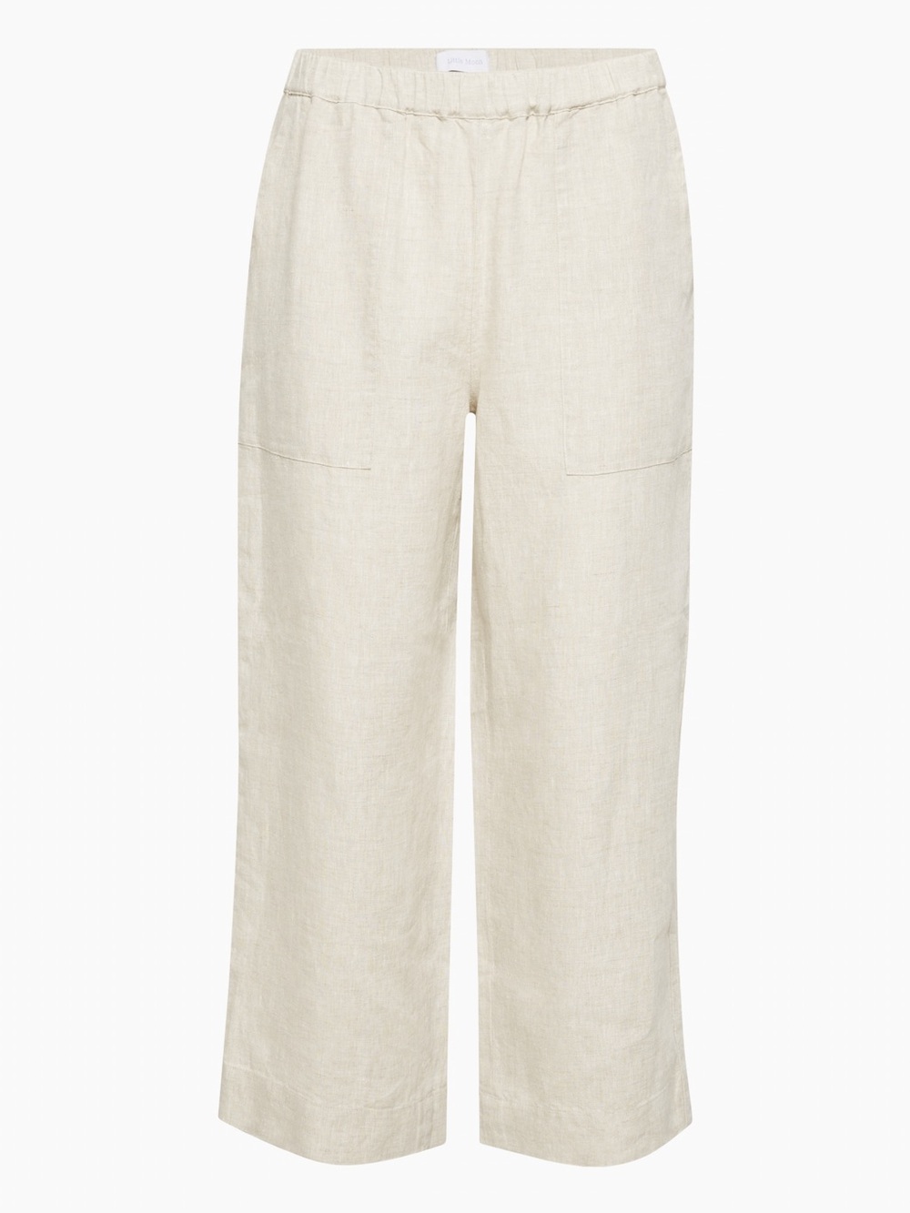 Little Moon Aritzia 100% Linen Wide-Leg Cropped Pants Cream XL